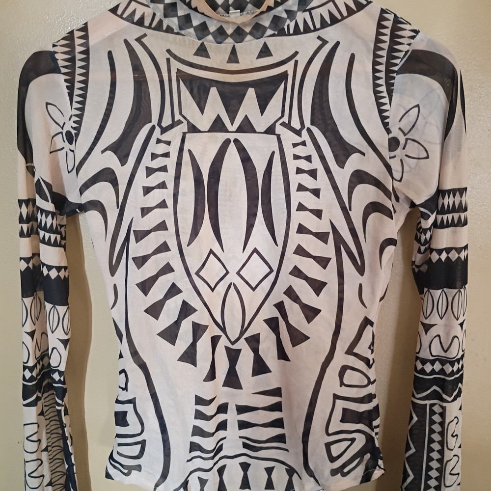 Geometric Black and White Bodysuit